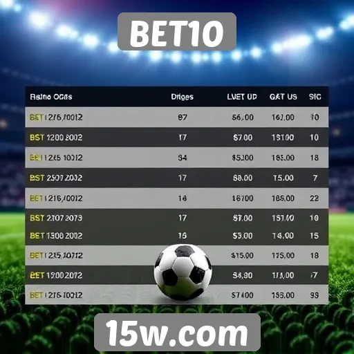 Comparativo das odds em apostas esportivas no BET10
